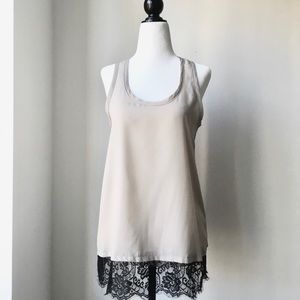 Audrey tunic with black lace trim